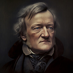Portrait of Richard Wagner - ai generated - obrazy, fototapety, plakaty