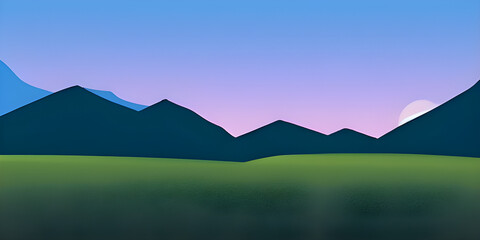 Mountain landscape with a dawn