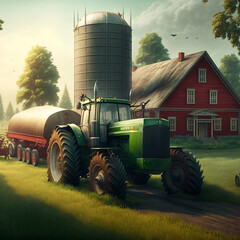 Obraz premium tractor in a field