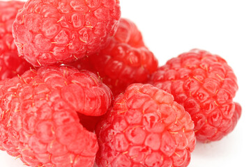 raspberries isolated on white