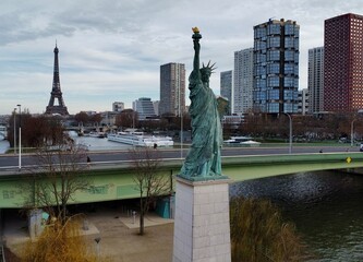 Drone photo Statue de la Liberté Paris France europe