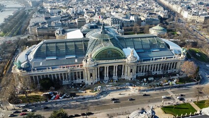 Drone photo Grand Palais Paris France europe - obrazy, fototapety, plakaty