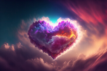Colorful Heart Of Clouds - Generative Ai