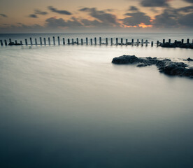 Fototapeta premium Atardecer en las piscinas naturales de Agaete, Gran Canaria 