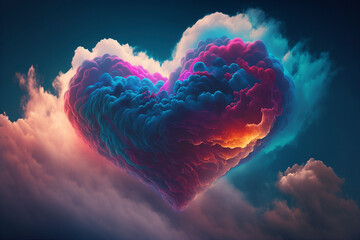 Colorful Heart Of Clouds - Generative Ai