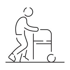 Disabled people line icon, outline vector symbol, linear style pictogram. Signs, logo illustration. wheelchair, older, handicapped, deaf and Social issue
