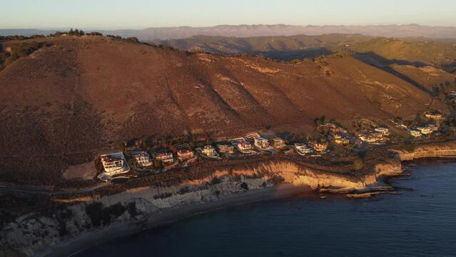 Aerial View of Avila Beach at Sunset, San Luis Obispo County