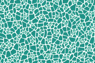 Tileable turquoise and white irregular shaped mosaic pattern. generative AI. 