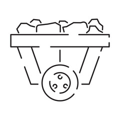Energy types sources renewable energy or alternative line icon. Coal Trolley and Hydroelectric Power. Sustainable Electricity, Battery Energy, Fuel. Windmill power, Coal mine and Hydroelectricity