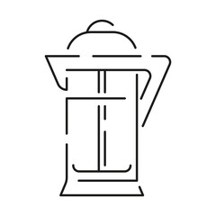 Coffee outline icon. Vector Cup of hot drink. Black coffee and energy in office line icon