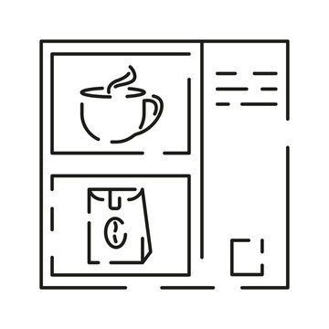 Cup of coffee line icon. Vector illustration Black coffee and energy in office