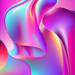 abstract colorful background with waves, beautiful shape,generative ai