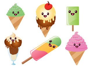 kawaii ice cream and popsicles