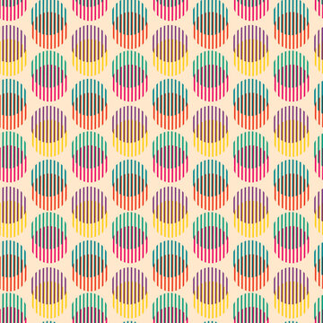 Pattern with risograph effect. Seamless vector pattern. Geometric abstract shapes. Modern two-tone poster. For social networks, flyers, decor and promotional products, packaging, textiles.