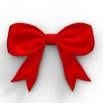 red bow isolated on transparent background