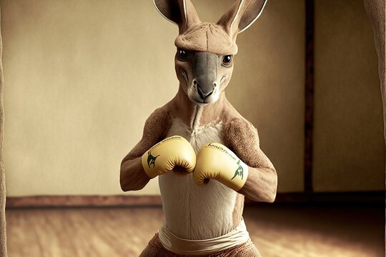 Boxing kangaroo, created with Generative AI technology