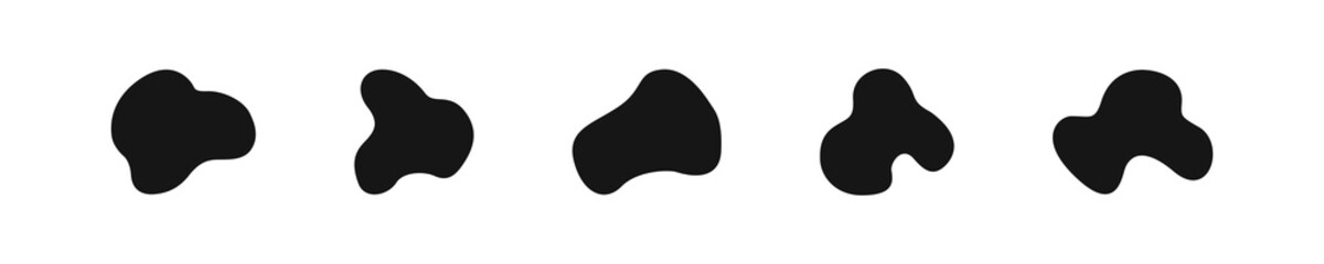 Abstract shape background. Bubble symbol. Geometric design signs. Liquid banner symbols. Minimal fluid element splash poster. Black color. Vector sign.