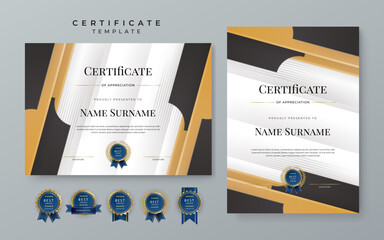 Modern elegant brown and white diploma certificate template with business corporate concept