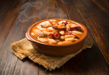 Alubias con pulpo