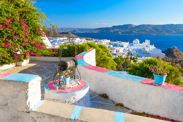 Fototapeta premium One of the cozy streets of Plaka town. Milos island, Greece