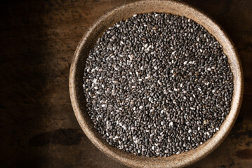 Black Chia Seeds in a Bowl
