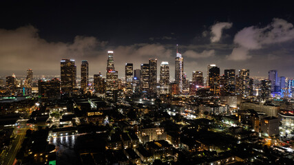 Fototapeta na wymiar Downtown Los Angeles California Skyline Night
