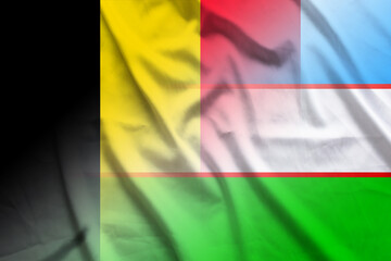 Belgium and Uzbekistan national flag transborder negotiation UZB BEL