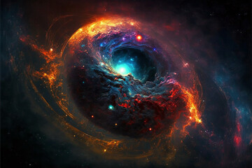 Galaxy universe colorful digital art illustration