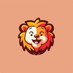 lion mascot sitting wearing hetset and smiling