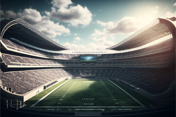 Fototapeta na wymiar American Football, Superbowl Match in Large Stadium, Generative ai