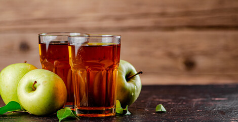 Juice from fresh green apples. 