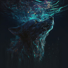 fantacy wolf water