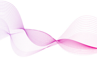 Abstract colorful gradient wave element for design. Digital frequency track equalizer. Stylized line art background. Vector illustration. Wave with lines created using blend tool. Curved wavy line.