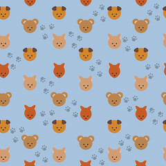 seamless pattern with for child with cute animals