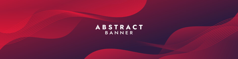 Abstract Red Fluid Banner Template. Modern background design. gradient color. Dynamic Waves. Liquid shapes composition. Fit for banners
