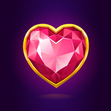 Vector illustration with a shiny ruby heart