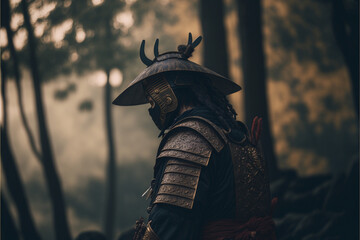 Samurai traditional clothing, culture, background, generative ai