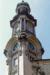 Details of the former Coffee Stock Exchange building in the center of the city of Santos, on the coast of the state of São Paulo, Brazil