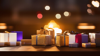 gifts on a table, Generative AI