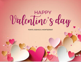 Valentine's day, background with hearts