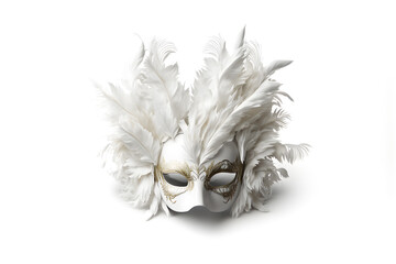 Venetian carnival mask isolated on white background. Illustration. Vector illustration. With decorations. Generative AI, Generative, Artificial Intelligence