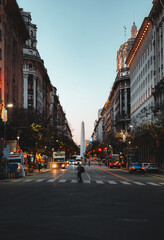 Vista al Obelisco desde la plaza de mayo, buenos aires, argentina 