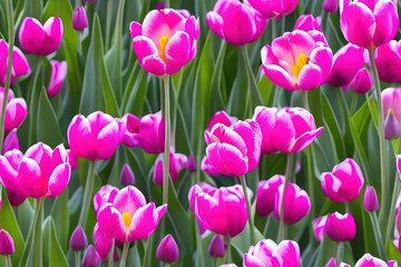 Obraz premium Colorful Dutch Tulips Seamless Background