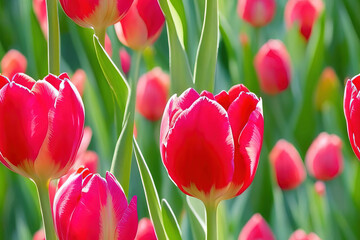 Colorful Dutch Tulips Seamless Wallpaper