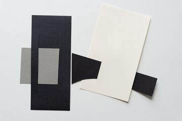 Fototapeta premium black, gray, and white paper squares or rectangles shapes