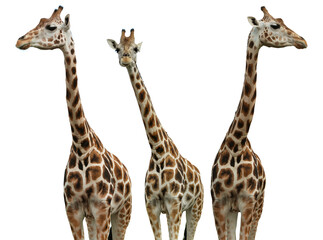 Obraz premium Group of cute giraffes on white background