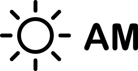 am time vector icon, day time symbol illustration on white background..eps