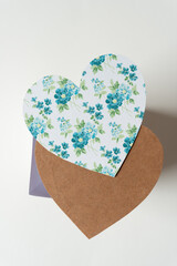 close up of a decorative scrapbook paper heart