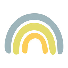 cute rainbow in bohemian style vector illustration for graphic design and decorative element, blue, green, and yellow