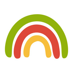 Fototapeta premium cute rainbow in bohemian style vector illustration for graphic design and decorative element, green, red, and yellow